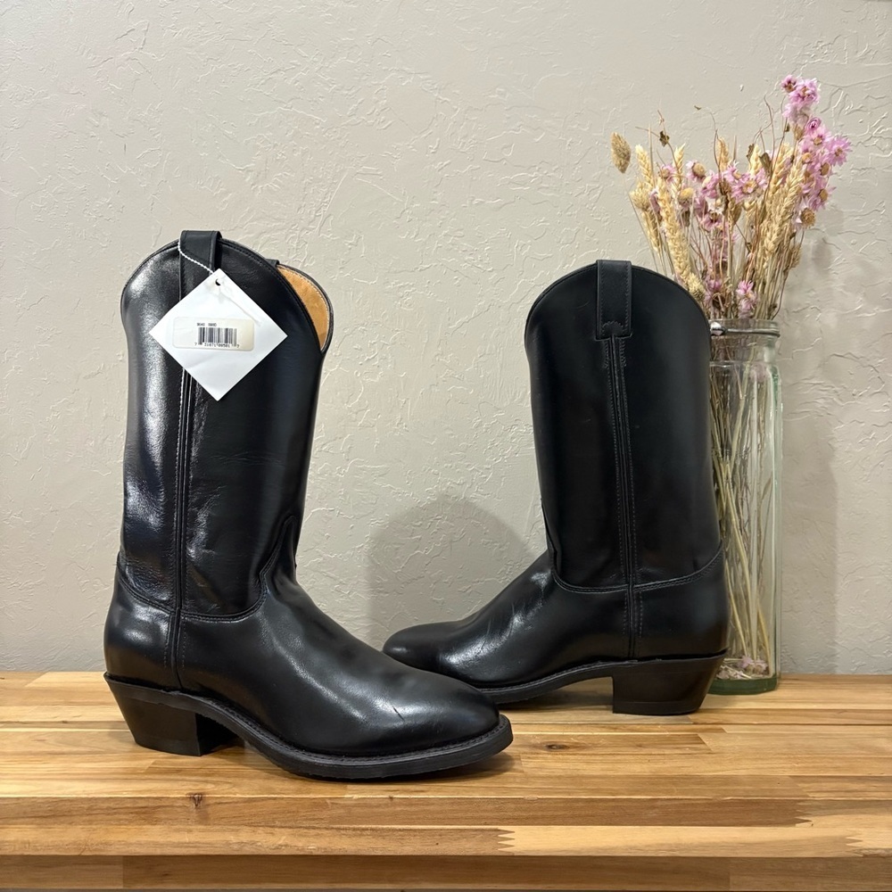 Vintage NWT Justin Boots 3040 Black Roper Boots Men’s 9D USA NOS w/Box - Picture 5 of 15